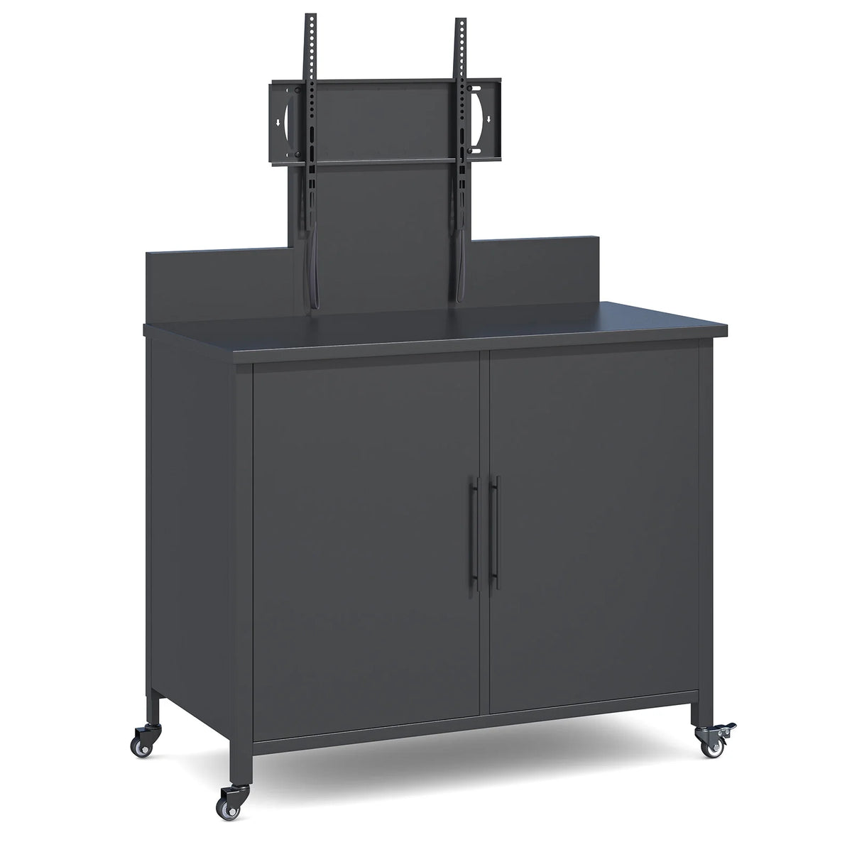 AECOJOY Outdoor Storage Cabinet with TV Mount for 40–85 Inch TVs, Outdoor TV Stand with Storage Cabinet Waterproof